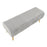 LumiSource Marla Pleated Bench in Gold Steel/Silver Velvet