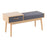 LumiSource Telephone Bench in Natural Wood/Grey Fabric - BC-PHONENAGY