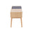 LumiSource Telephone Bench in Natural Wood/Grey Fabric