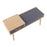 LumiSource Telephone Bench in Natural Wood/Grey Fabric