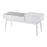 LumiSource Telephone Bench in White Wood/Grey Fabric
