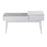 LumiSource Telephone Bench in White Wood/Grey Fabric