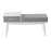 LumiSource Telephone Bench in White Wood/Grey Fabric