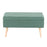 LumiSource Storage Bench in Natural Wood/Green Fabric