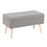 LumiSource Storage Bench in Natural Wood/Grey Fabric - BC-STORAGENAGY