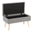LumiSource Storage Bench in Natural Wood/Grey Fabric