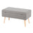 LumiSource Storage Bench in Natural Wood/Grey Fabric