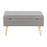 LumiSource Storage Bench in Natural Wood/Grey Fabric