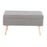 LumiSource Storage Bench in Natural Wood/Grey Fabric