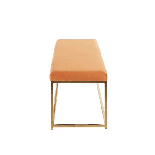 LumiSource Zenn Bench, Gold Metal/Orange Velvet