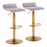 LumiSource Ale Barstool, Set of 2 in Gold Steel/Silver Velvet - BS-ALEAUVSV2