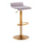 LumiSource Ale Barstool, Set of 2 in Gold Steel/Silver Velvet