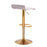 LumiSource Ale Barstool, Set of 2 in Gold Steel/Silver Velvet