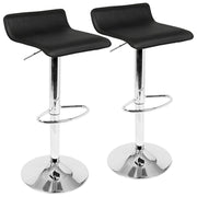 LumiSource Ale Adjustable Bar Stool | Polished Chrome & Black PU Leather | Kitchen Island & Home Bar Seating | Model BS-ALEBK2