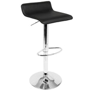 LumiSource Ale Adjustable Bar Stool | Polished Chrome & Black PU Leather | Kitchen Island & Home Bar Seating | Model BS-ALEBK2