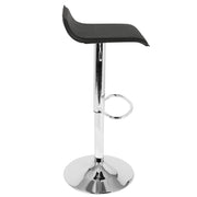 LumiSource Ale Adjustable Bar Stool | Polished Chrome & Black PU Leather | Kitchen Island & Home Bar Seating | Model BS-ALEBK2