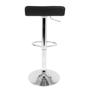 LumiSource Ale Adjustable Bar Stool | Polished Chrome & Black PU Leather | Kitchen Island & Home Bar Seating | Model BS-ALEBK2