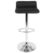 LumiSource Ale Adjustable Bar Stool | Polished Chrome & Black PU Leather | Kitchen Island & Home Bar Seating | Model BS-ALEBK2