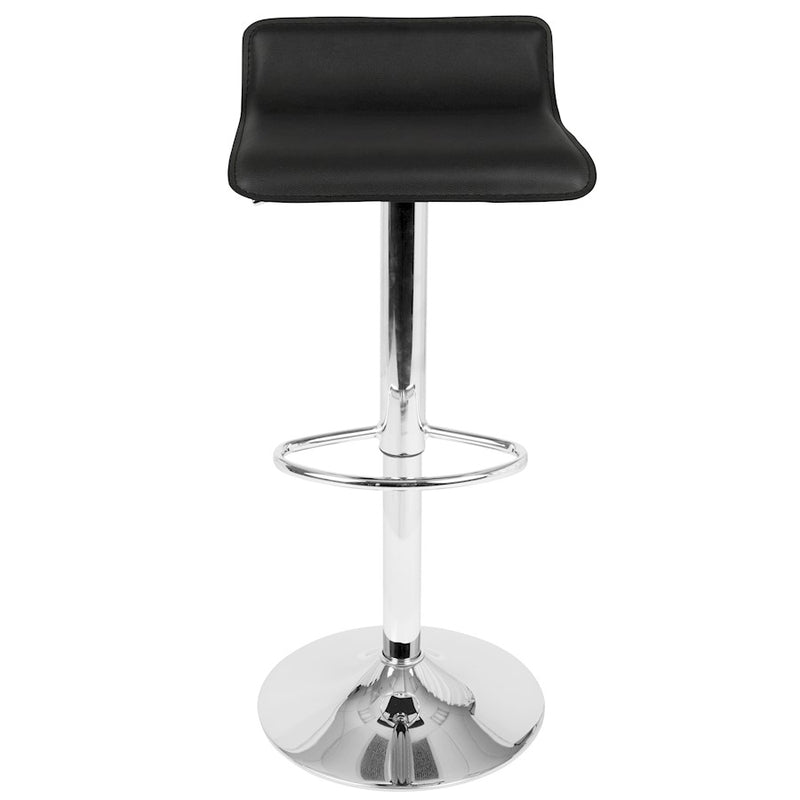 LumiSource Ale Adjustable Bar Stool | Polished Chrome & Black PU Leather | Kitchen Island & Home Bar Seating | Model BS-ALEBK2