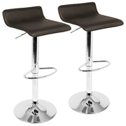LumiSource Ale Adjustable Bar Stool | Polished Chrome & Brown PU Leather | Kitchen Island & Home Bar Seating | Model BS-ALEBN2
