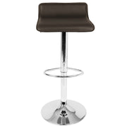 LumiSource Ale Adjustable Bar Stool | Polished Chrome & Brown PU Leather | Kitchen Island & Home Bar Seating | Model BS-ALEBN2