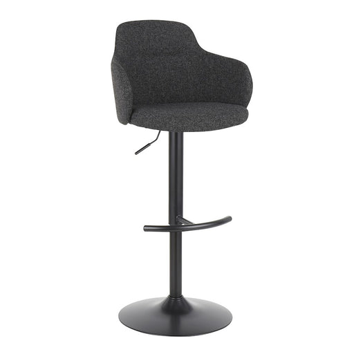 LumiSource Boyne Adjustable Barstool, Set/2, Black/Grey