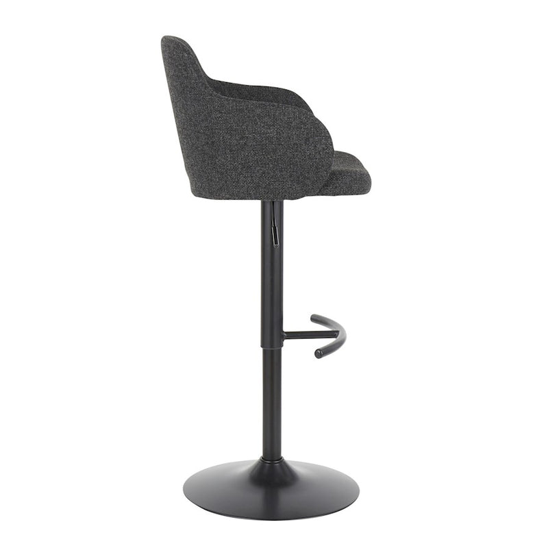 LumiSource Boyne Adjustable Barstool, Set/2, Black/Grey