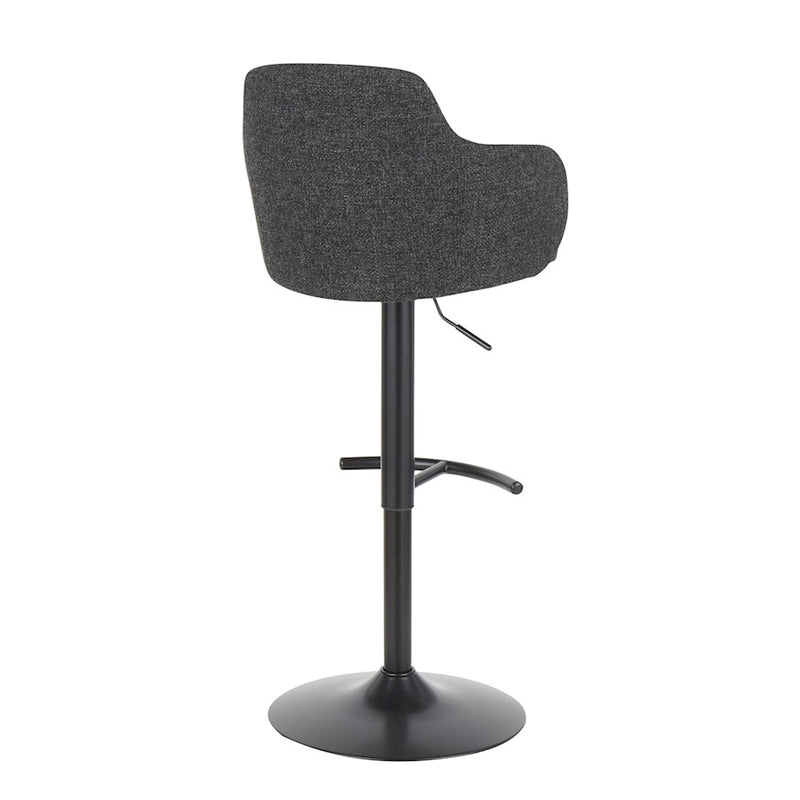LumiSource Boyne Adjustable Barstool, Set/2, Black/Grey