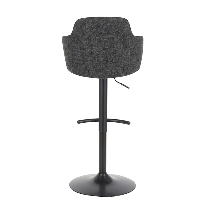 LumiSource Boyne Adjustable Barstool, Set/2, Black/Grey