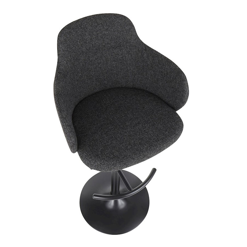 LumiSource Boyne Adjustable Barstool, Set/2, Black/Grey