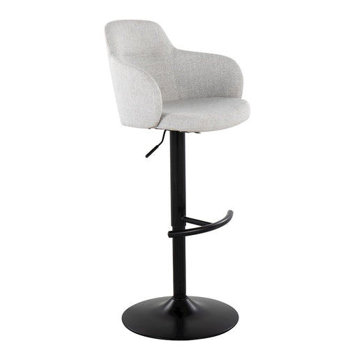 LumiSource Upholstered Boyne Bar Stool, Black/Grey