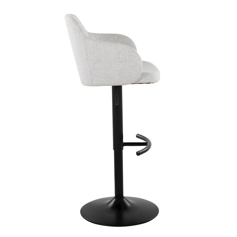 LumiSource Upholstered Boyne Bar Stool, Black/Grey