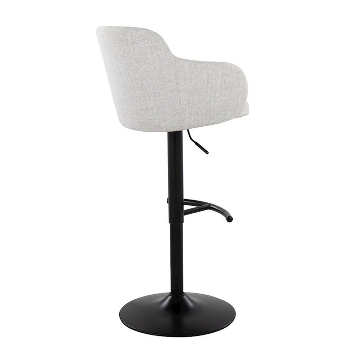 LumiSource Upholstered Boyne Bar Stool, Black/Grey