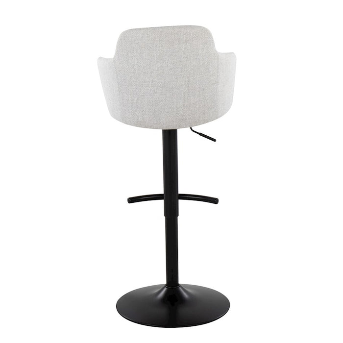 LumiSource Upholstered Boyne Bar Stool, Black/Grey