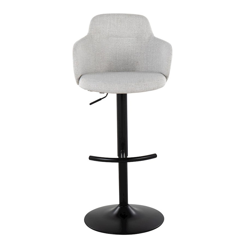 LumiSource Upholstered Boyne Bar Stool, Black/Grey