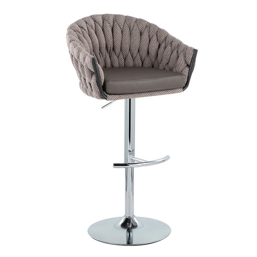 LumiSource Braided Matisse Bar Stool, Set of 2, CH/GY