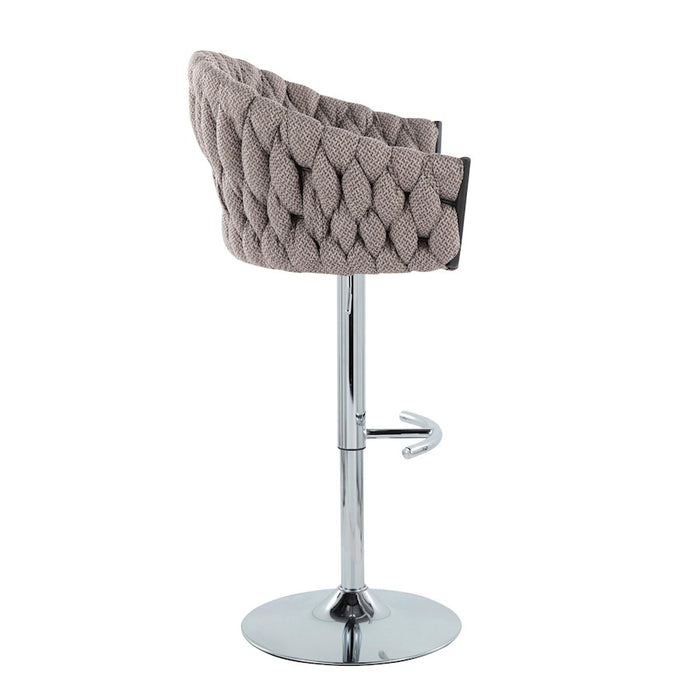 LumiSource Braided Matisse Bar Stool, Set of 2, CH/GY