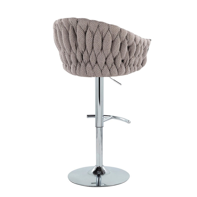 LumiSource Braided Matisse Bar Stool, Set of 2, CH/GY