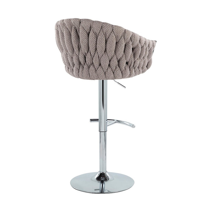 LumiSource Braided Matisse Bar Stool, Set of 2, CH/GY