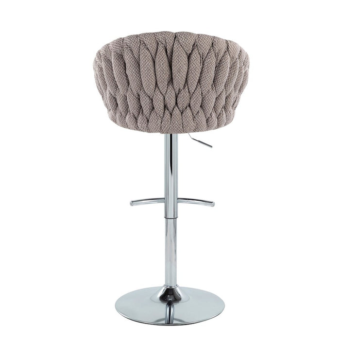 LumiSource Braided Matisse Bar Stool, Set of 2, CH/GY