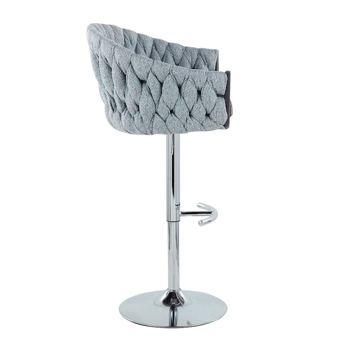 LumiSource Braided Matisse Bar Stool, Set of 2, CH/Blue/GY