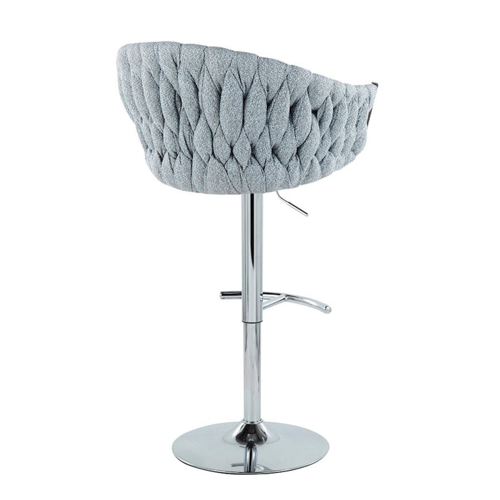 LumiSource Braided Matisse Bar Stool, Set of 2, CH/Blue/GY