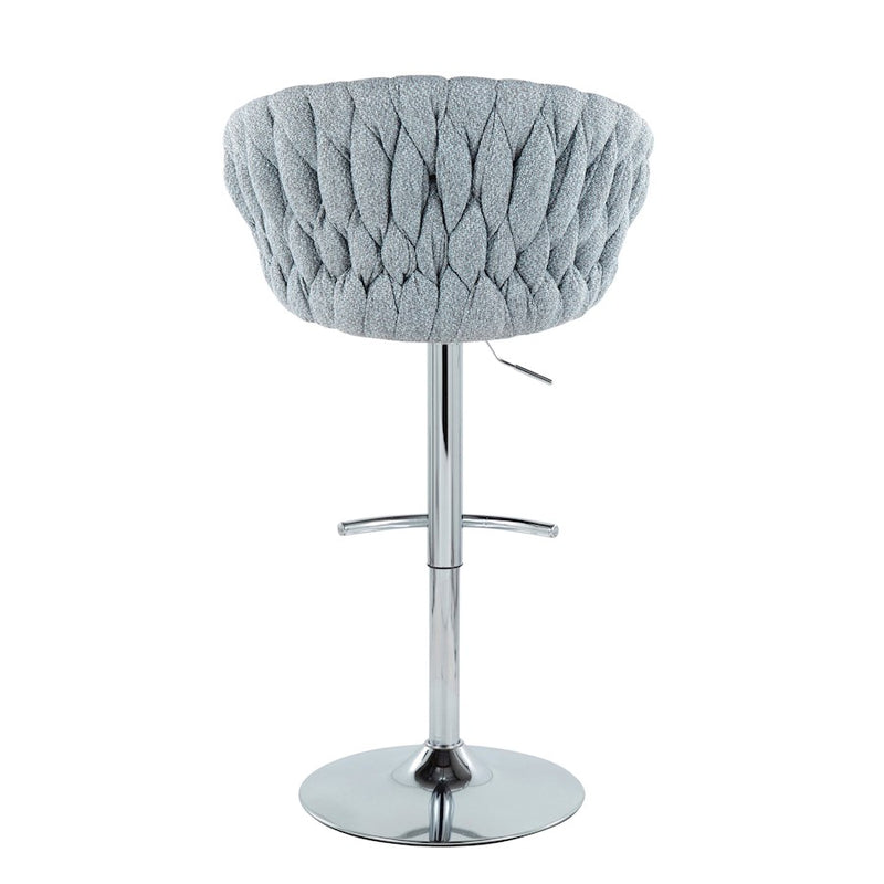 LumiSource Braided Matisse Bar Stool, Set of 2, CH/Blue/GY