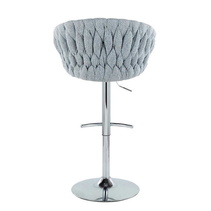 LumiSource Braided Matisse Bar Stool, Set of 2, CH/Blue/GY