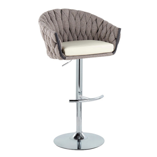 LumiSource Braided Matisse Bar Stool, Set of 2, CH/GY/CM
