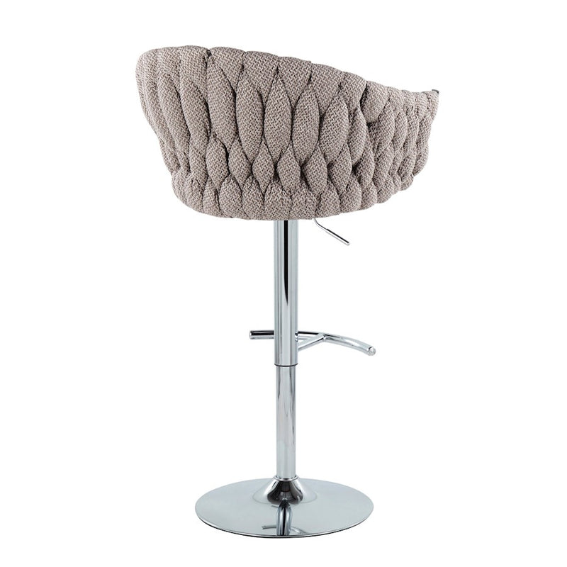 LumiSource Braided Matisse Bar Stool, Set of 2, CH/GY/CM