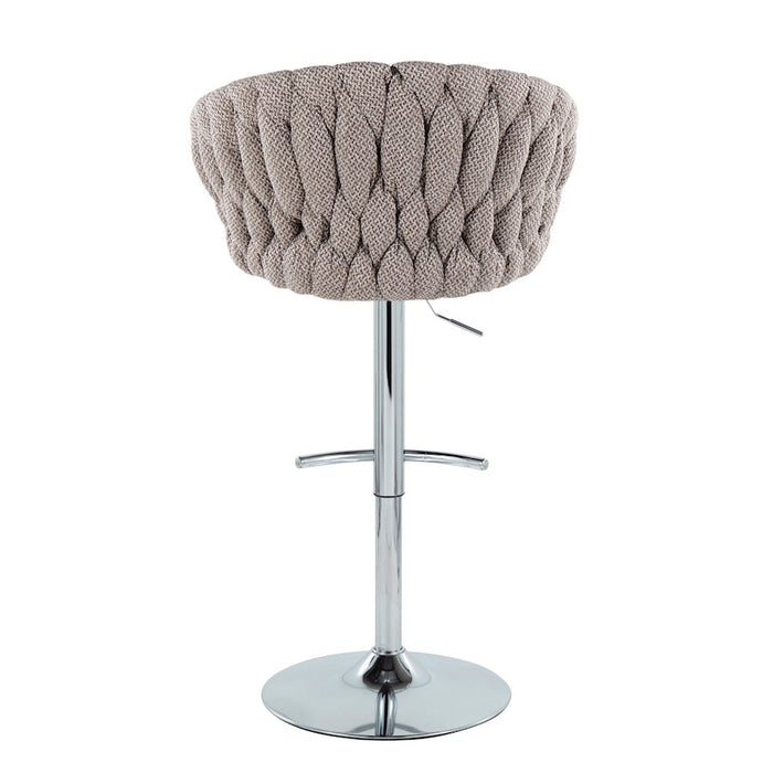 LumiSource Braided Matisse Bar Stool, Set of 2, CH/GY/CM