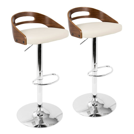 LumiSource Cassis Adj Barstool, Set/2, CH/WAL/CR - BS-CASS2-SWVOVLWLCR2