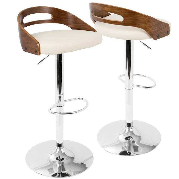 LumiSource Cassis Adj Barstool, Set/2, CH/WAL/CR
