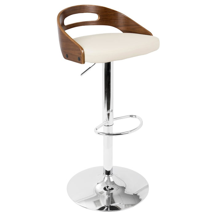 LumiSource Cassis Adj Barstool, Set/2, CH/WAL/CR